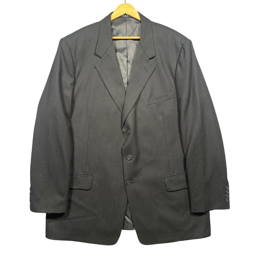 Gerald Austin Blazer Mens 48L Gray‎ 3 Button Sport Coat Jacket